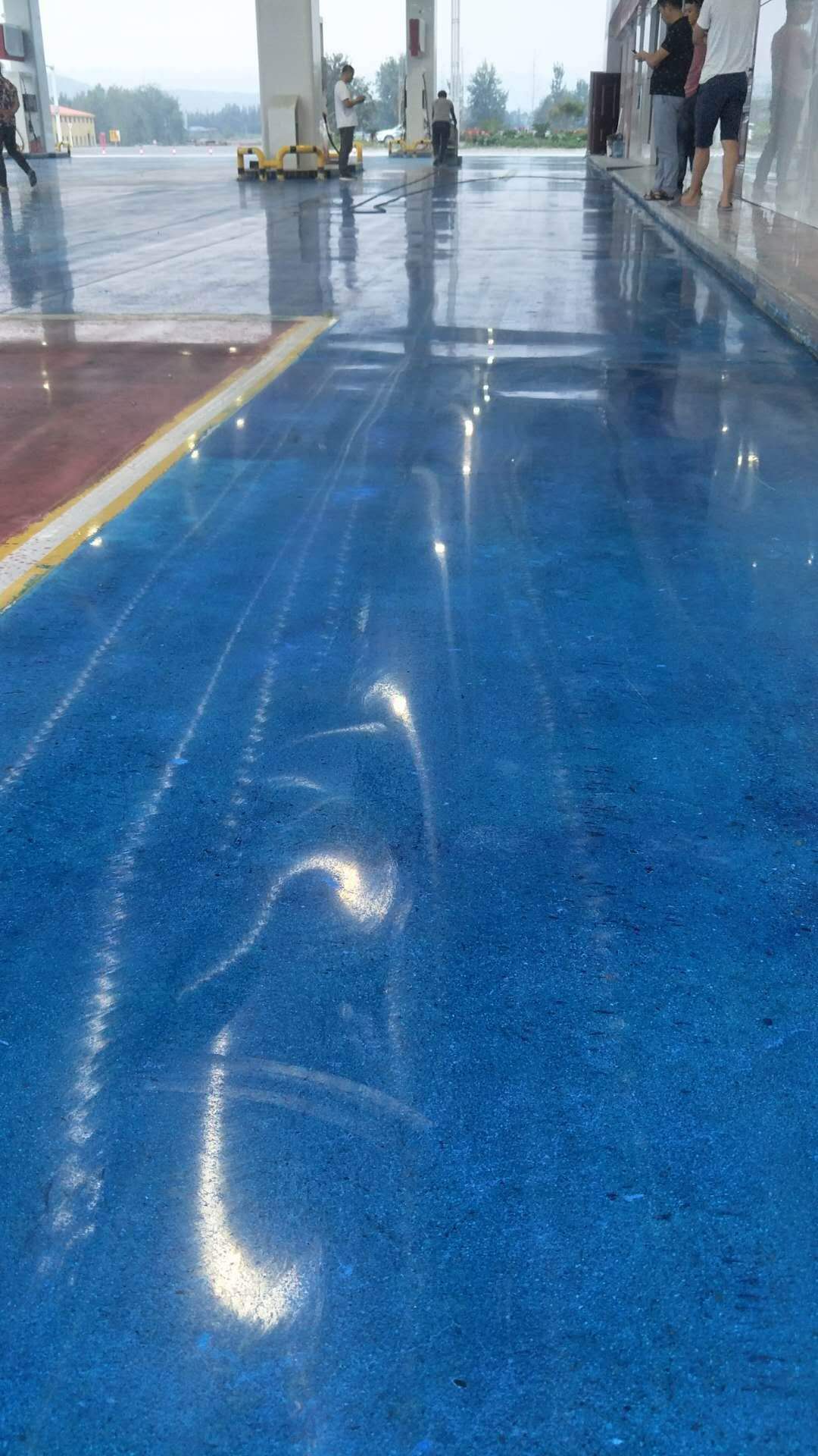 藍色染色地坪 藍色染色地坪